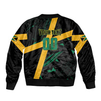 Custom Rugby Jamaica Crocs Bomber Jacket Cool Runnings on Grass - Wonder Print Shop