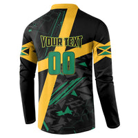 Custom Rugby Jamaica Crocs Button Sweatshirt Cool Runnings on Grass - Wonder Print Shop