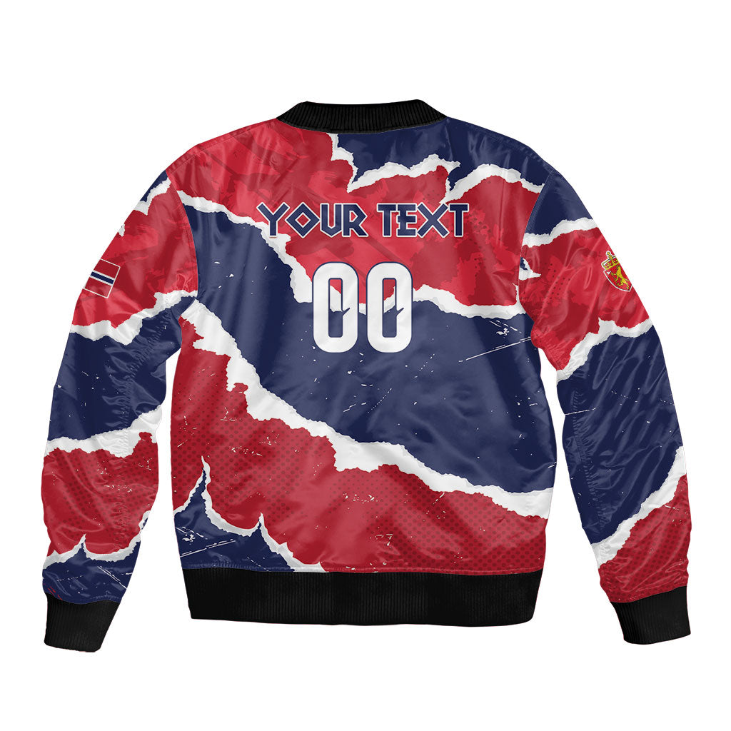 Custom Norway 2026 Soccer Bomber Jacket Vikings Keep Rowing