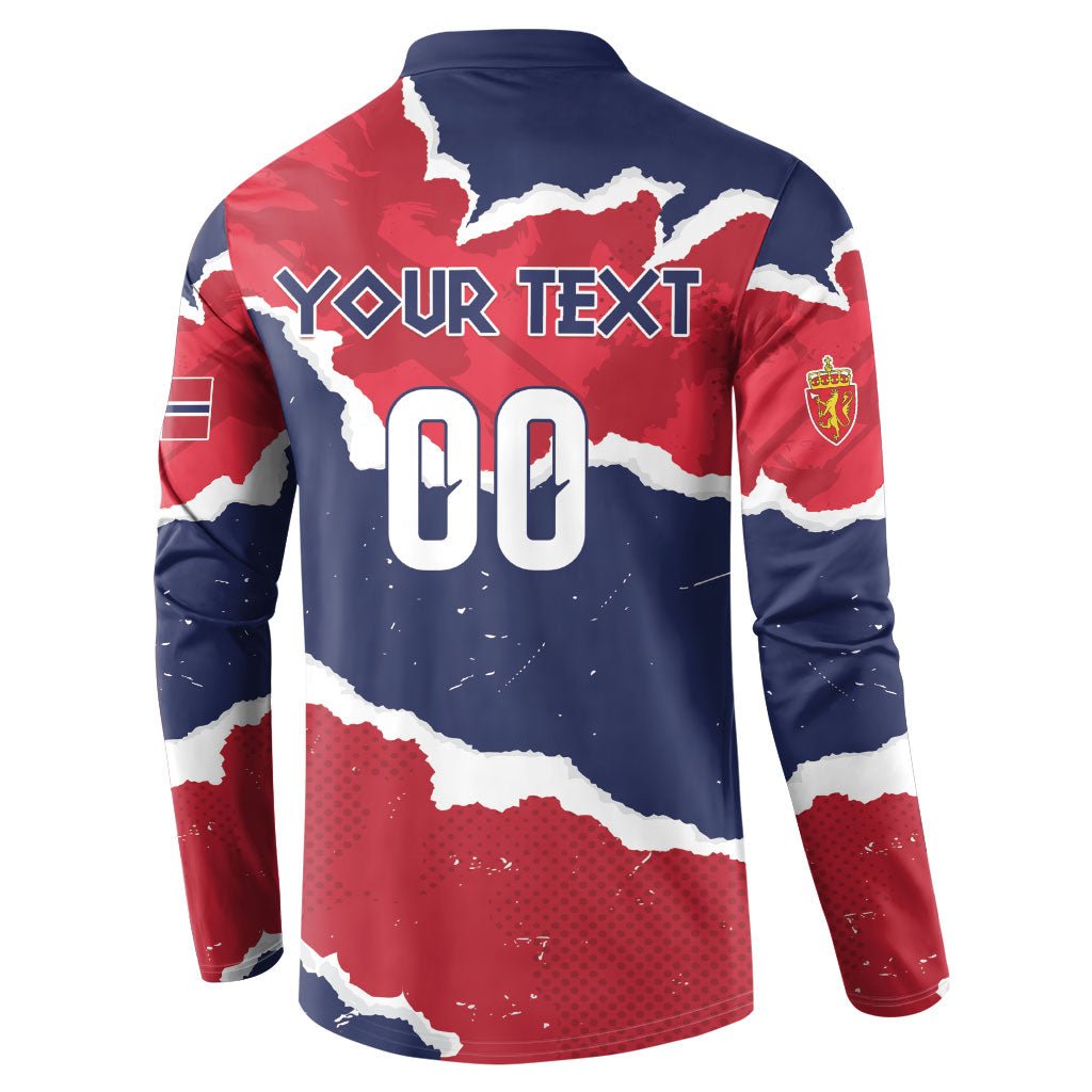 Custom Norway 2026 Soccer Button Sweatshirt Vikings Keep Rowing