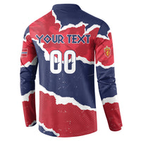 Custom Norway 2026 Soccer Button Sweatshirt Vikings Keep Rowing