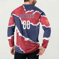 Custom Norway 2026 Soccer Button Sweatshirt Vikings Keep Rowing