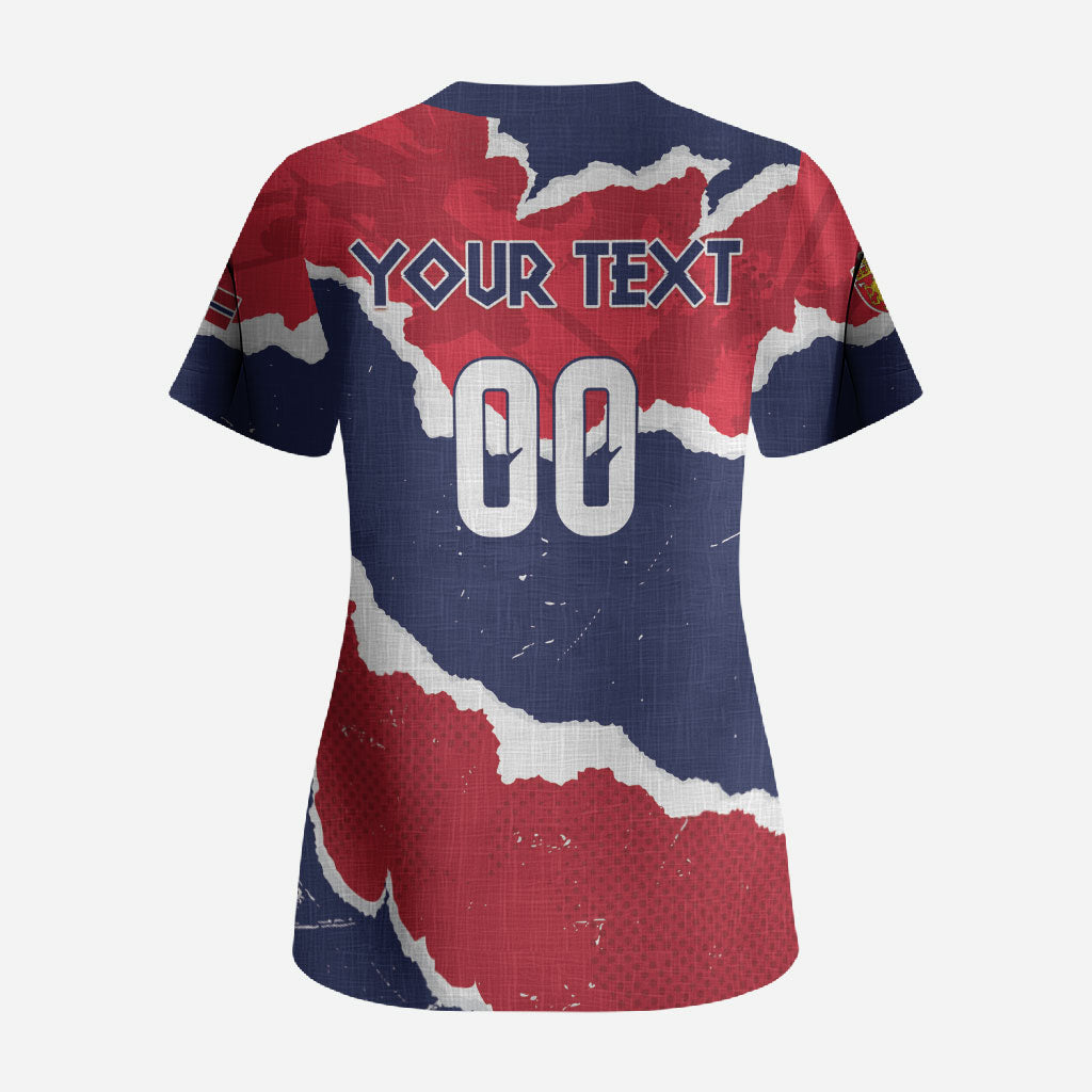 Custom Norway 2026 Soccer Scrub Top Vikings Keep Rowing