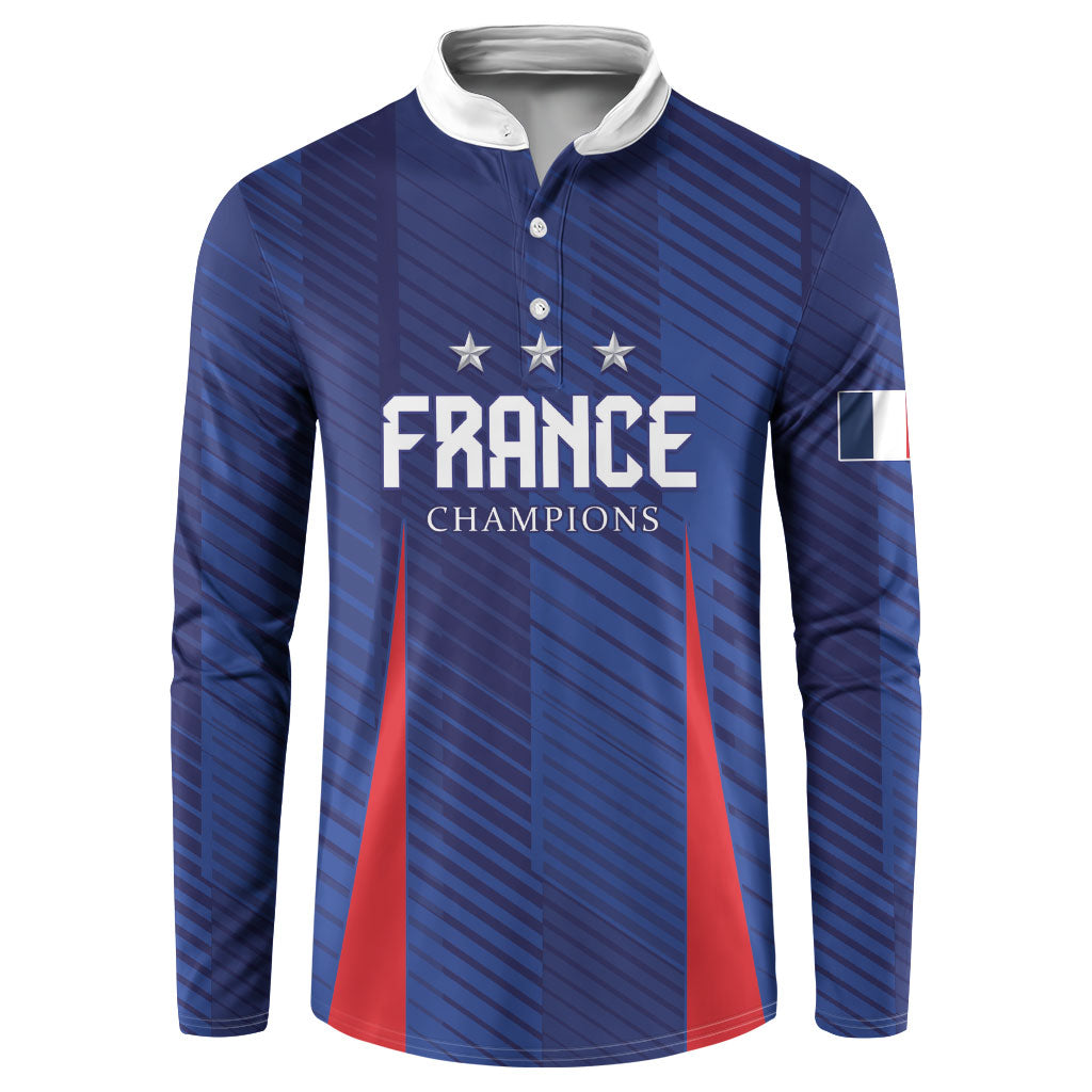 Custom France 2026 World Football Button Sweatshirt Les Bleus Go 3rd Champions