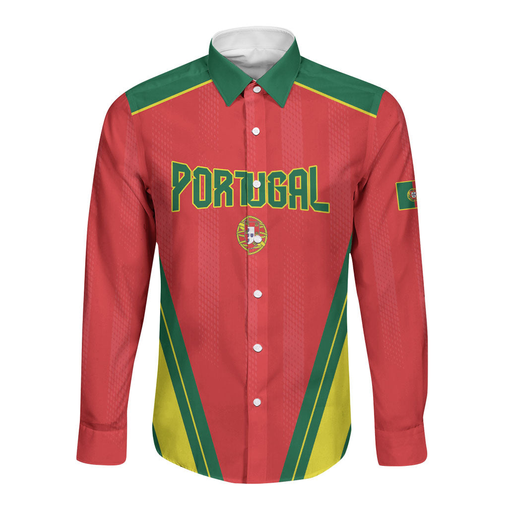Custom Portugal 2026 World Football Long Sleeve Button Shirt Selecao das Quinas