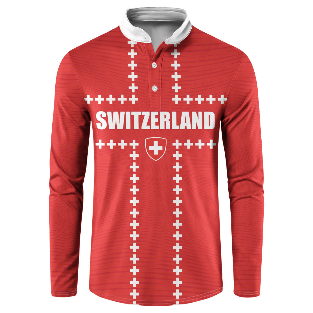 Custom Switzerland 2026 World Football Button Sweatshirt Rossocrociati Go Champions