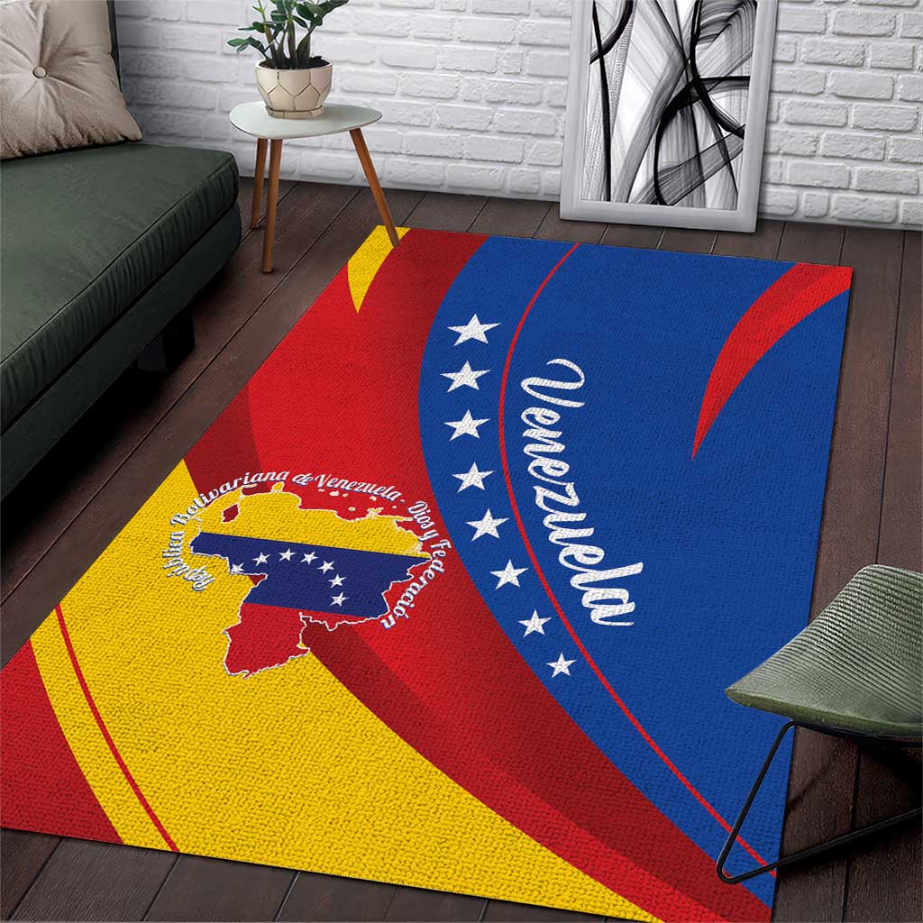 Venezuela Area Rug Dios y Federacion Curve Star - Wonder Print Shop