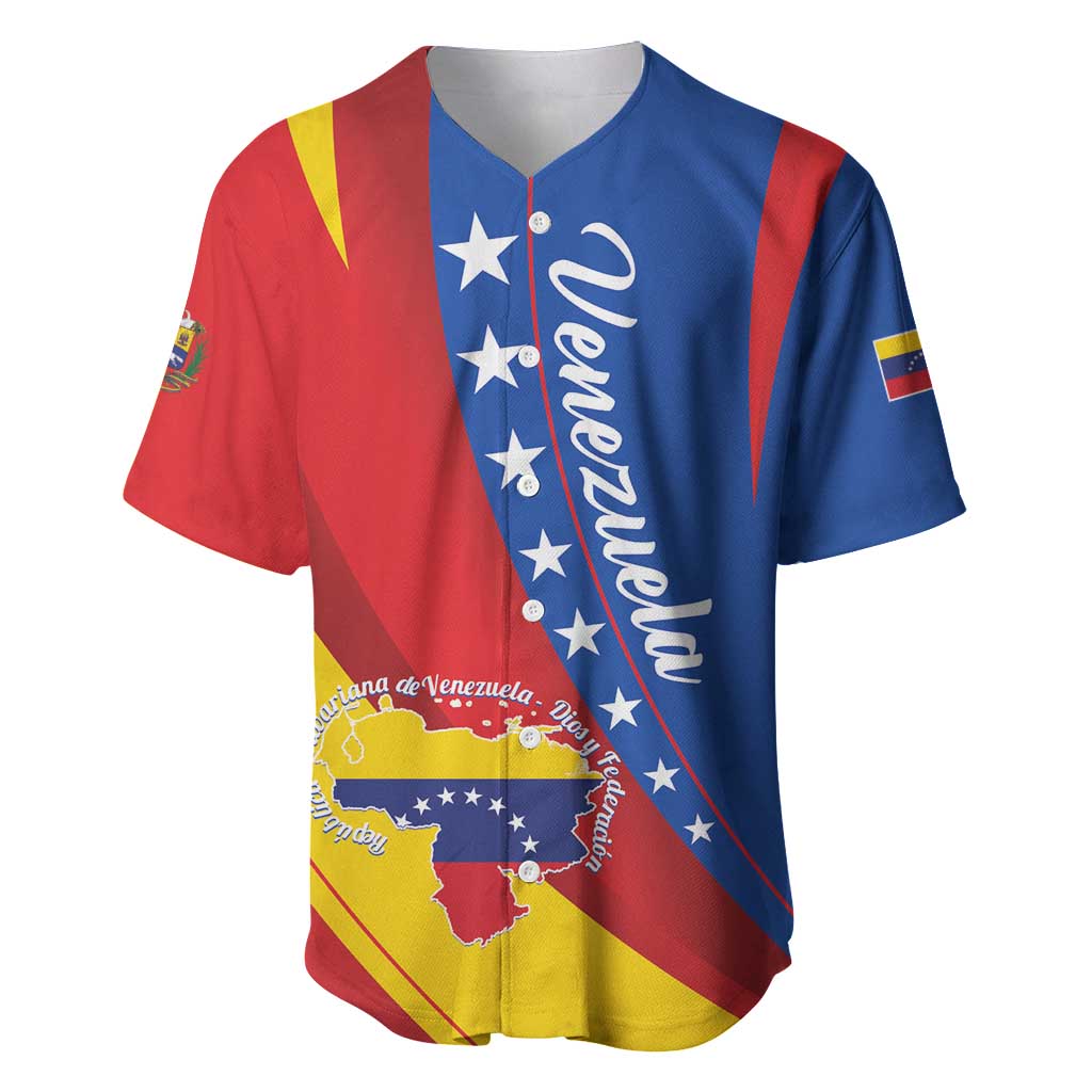 Personalized Venezuela Baseball Jersey Dios y Federacion Curve Star - Wonder Print Shop