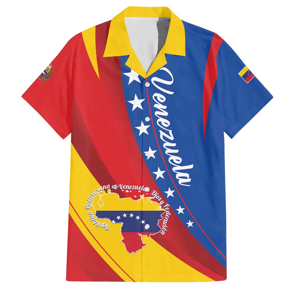 Personalized Venezuela Hawaiian Shirt Dios y Federacion Curve Star - Wonder Print Shop