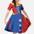 Personalized Venezuela Kid Short Sleeve Dress Dios y Federacion Curve Star - Wonder Print Shop