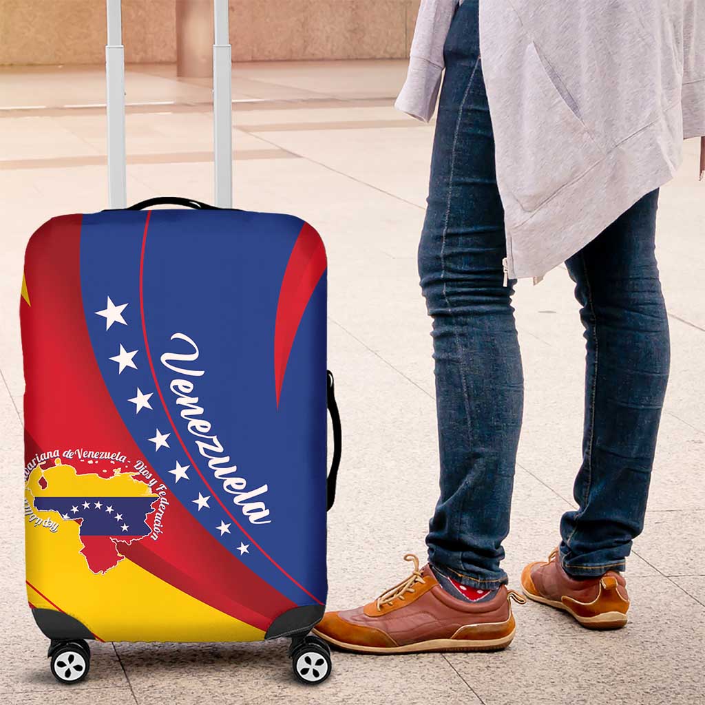 Venezuela Luggage Cover Dios y Federacion Curve Star - Wonder Print Shop