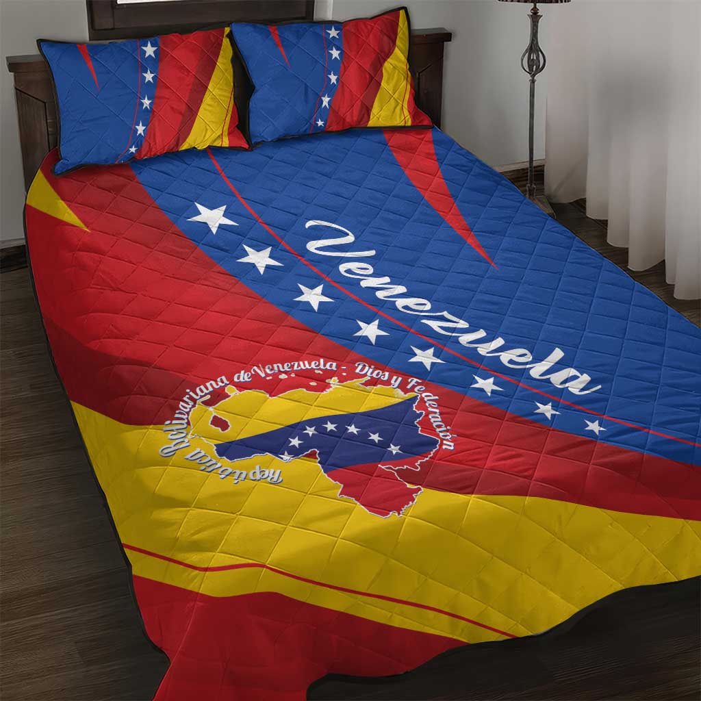 Venezuela Quilt Bed Set Dios y Federacion Curve Star - Wonder Print Shop