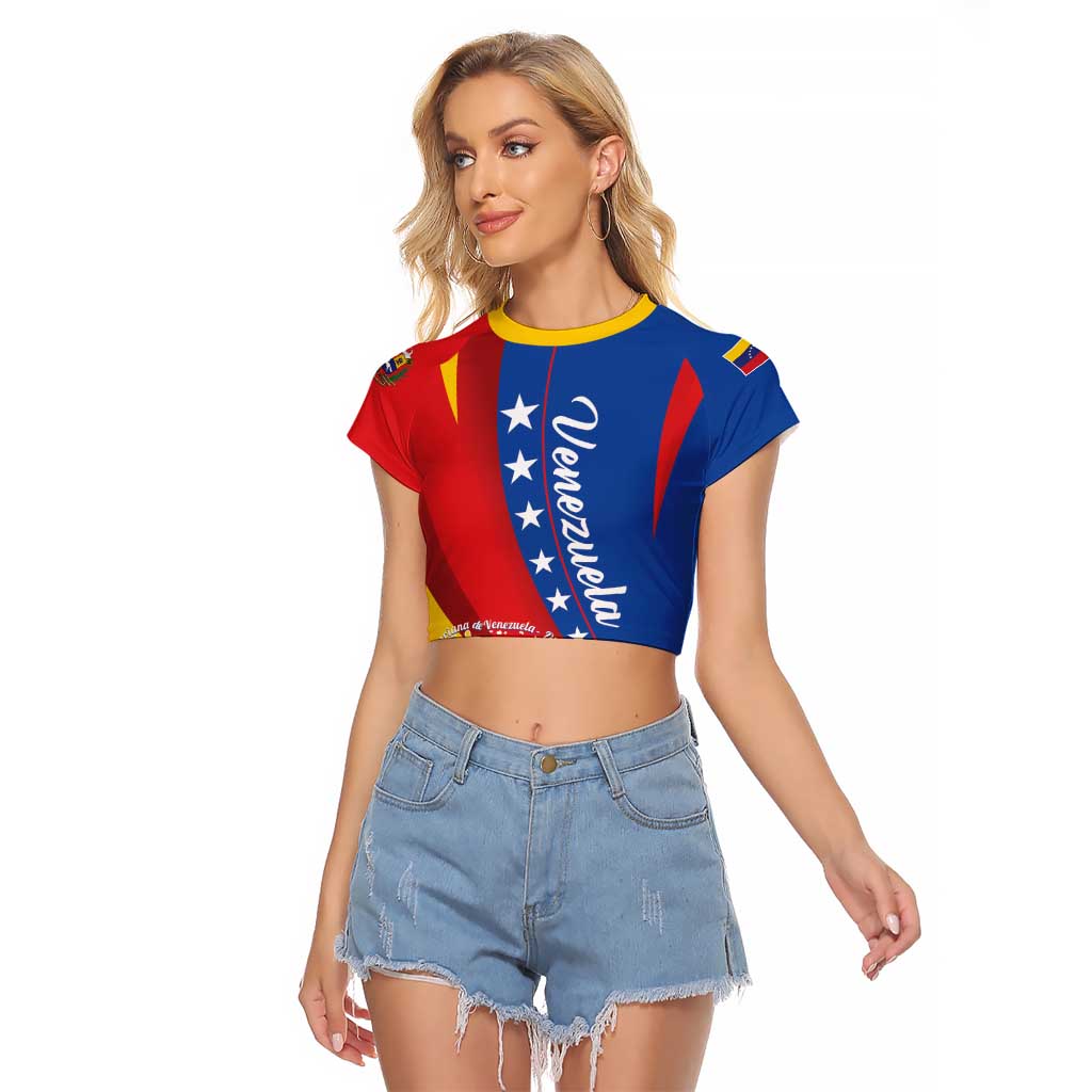 Personalized Venezuela Raglan Cropped T Shirt Dios y Federacion Curve Star - Wonder Print Shop