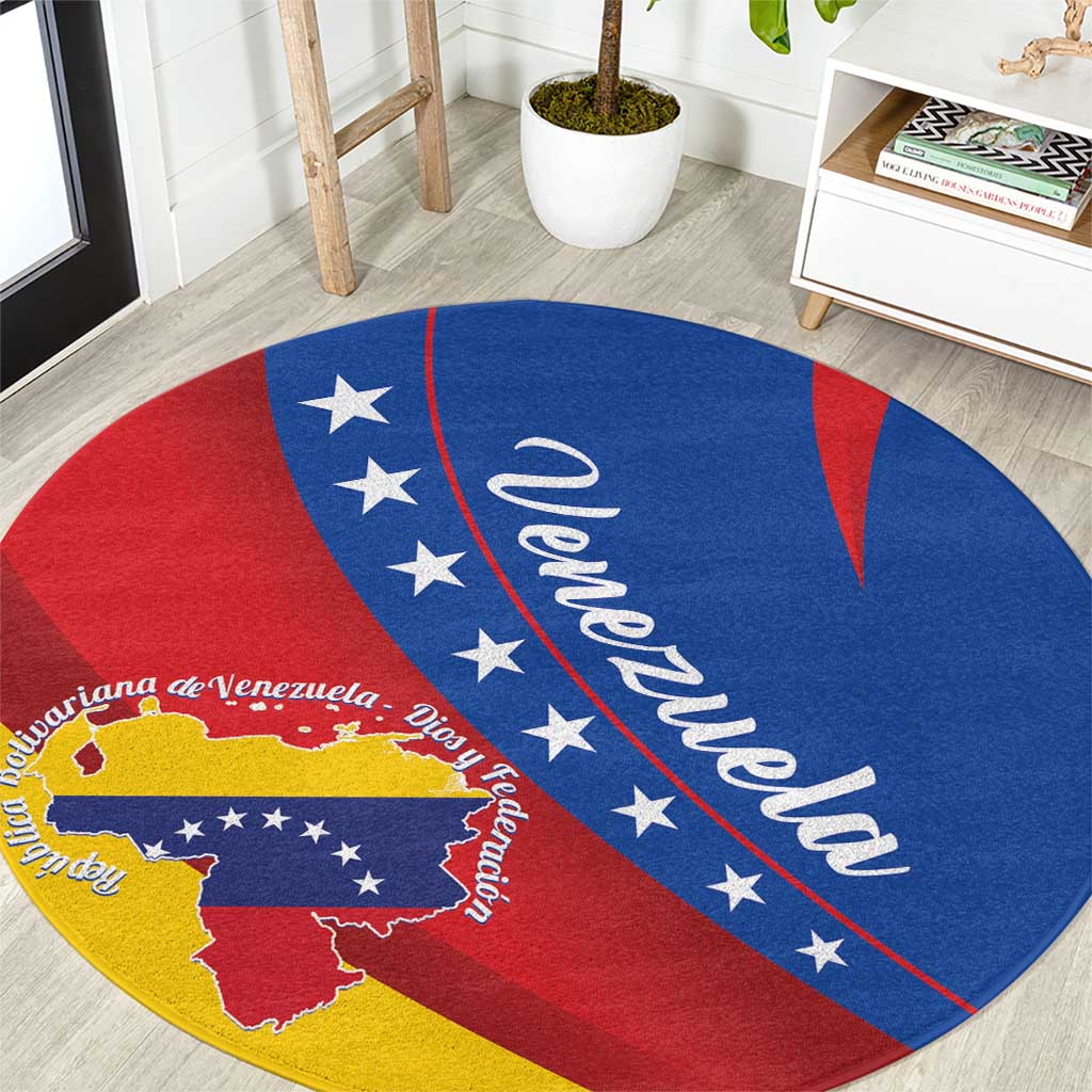 Venezuela Round Carpet Dios y Federacion Curve Star