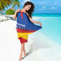 Venezuela flag sarong wrap in blue with red and yellow sweeping stripe accents