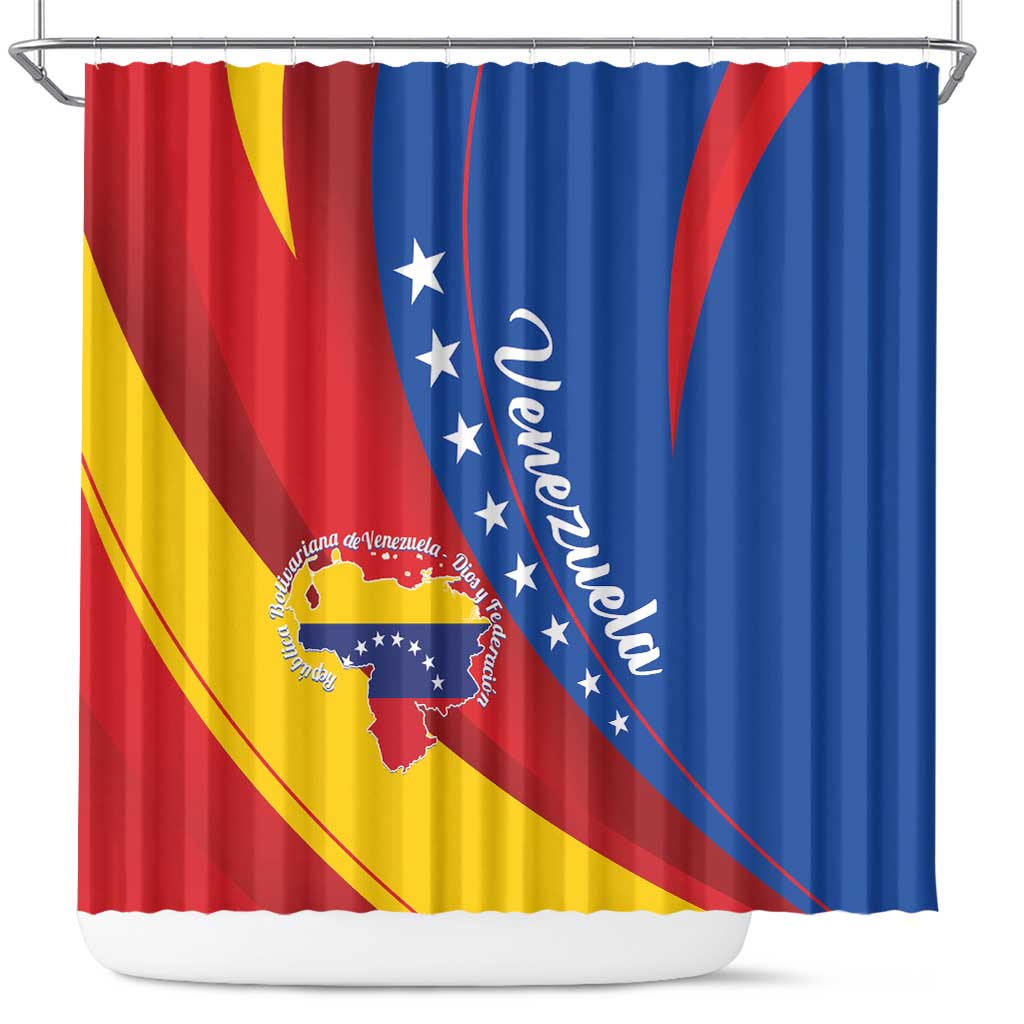 Venezuela Shower Curtain Dios y Federacion Curve Star