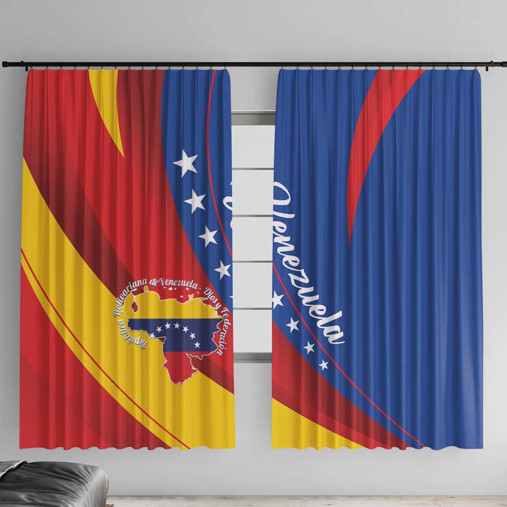 Venezuela Window Curtain Dios y Federacion Curve Star - Wonder Print Shop