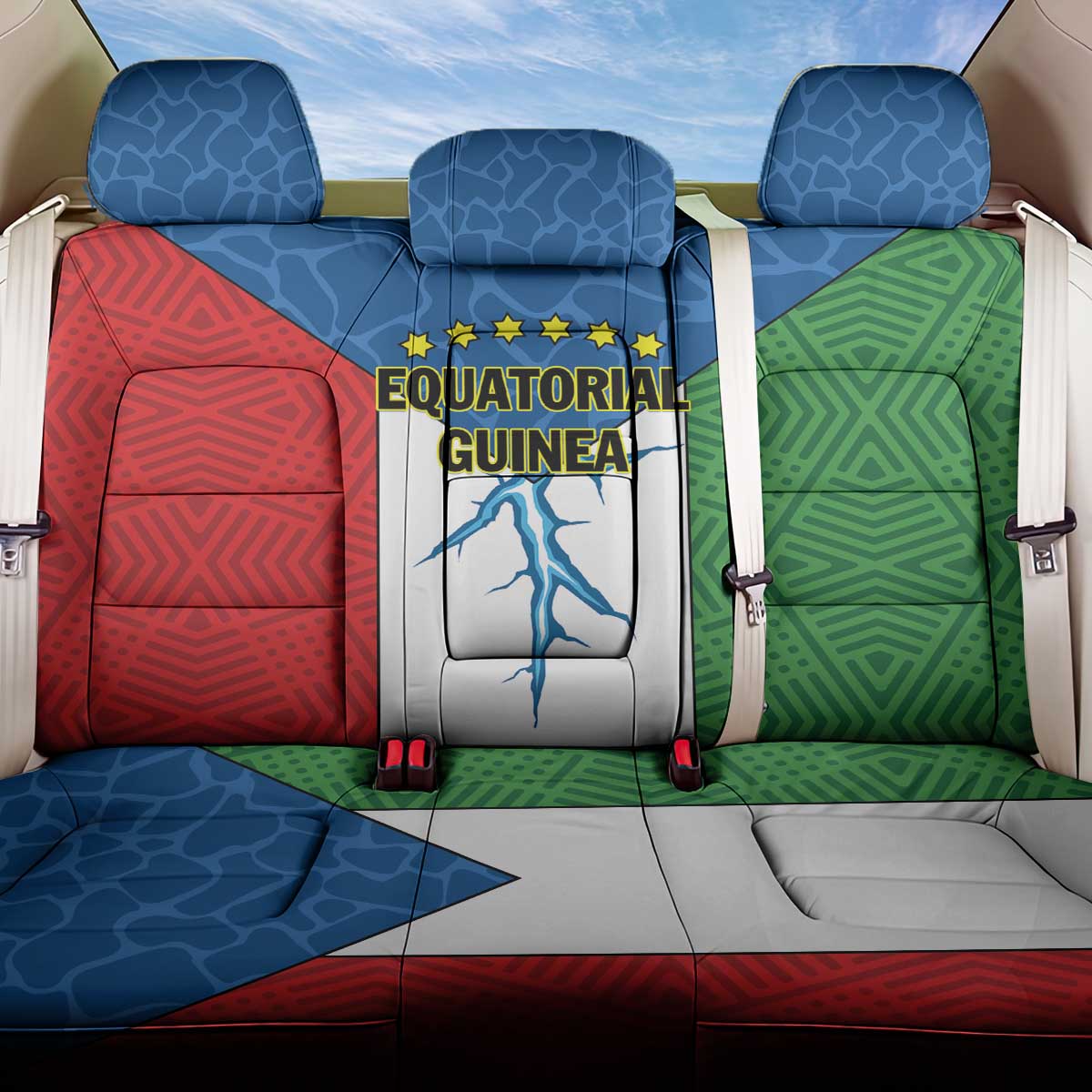 Equatorial Guinea Back Car Seat Cover Unidad Paz Justicia - Wonder Print Shop