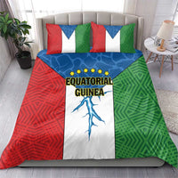 Equatorial Guinea themed bedding set with duvet cover and pillows in red, blue, green