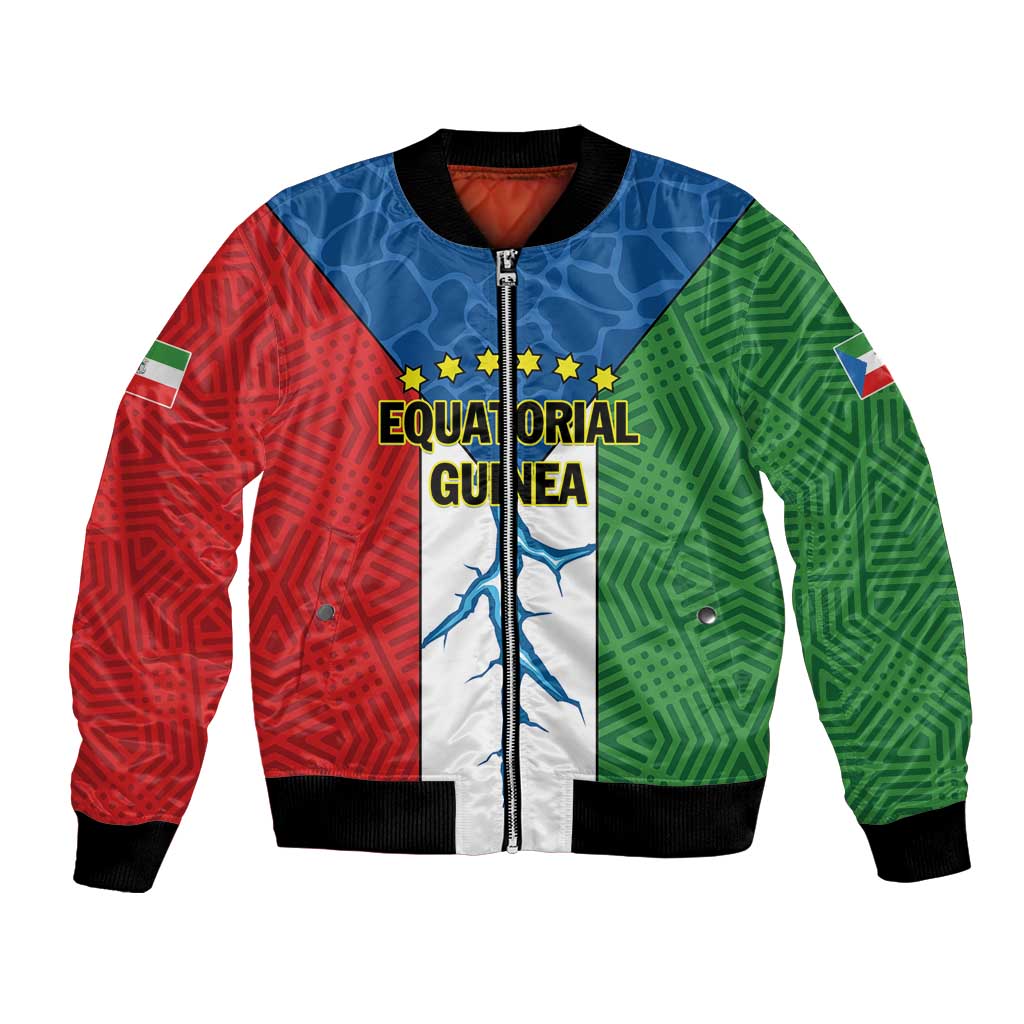 Personalized Equatorial Guinea Bomber Jacket Unidad Paz Justicia - Wonder Print Shop