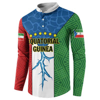 Colorful button sweatshirt with Equatorial Guinea graphic, stars and country name on front
