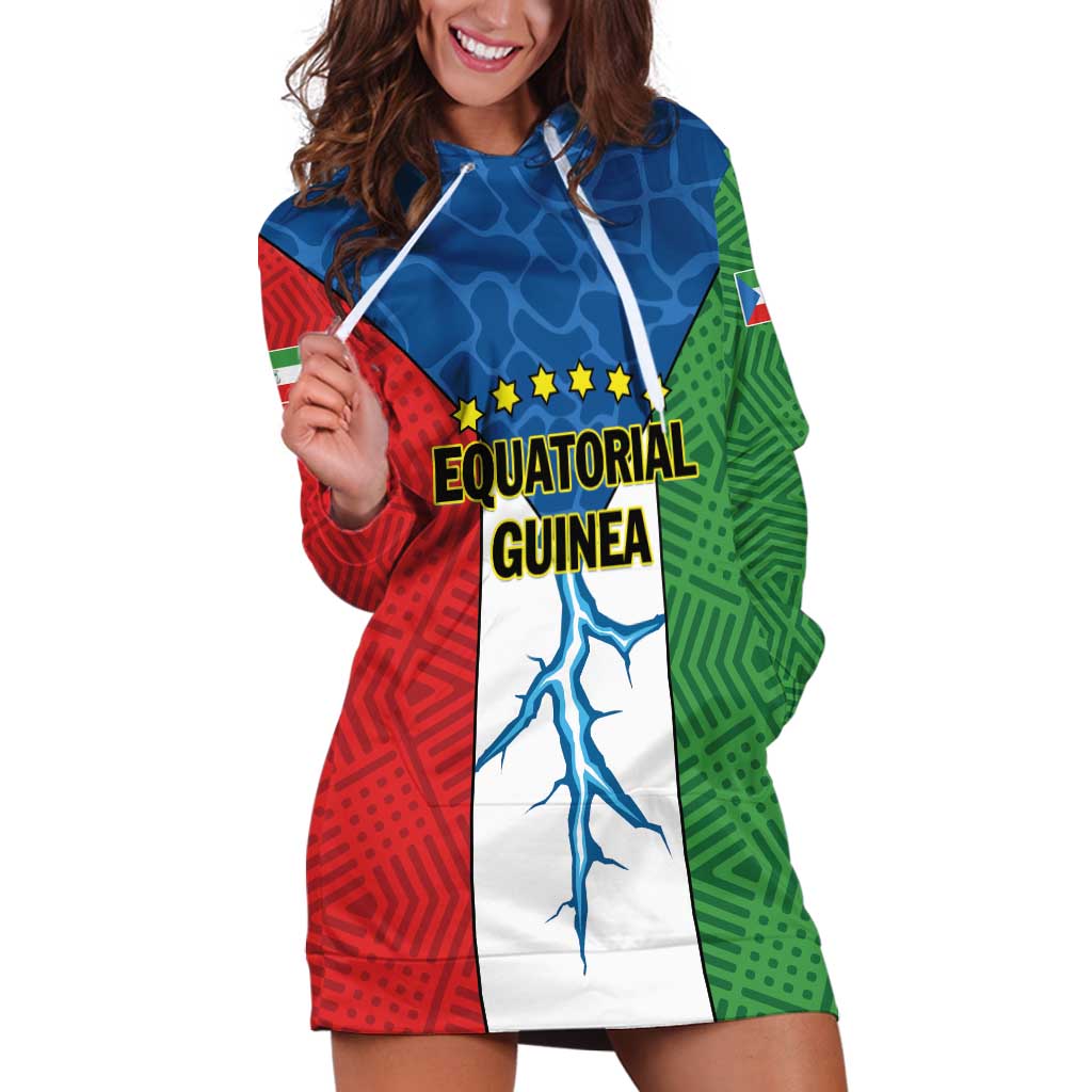 Personalized Equatorial Guinea Hoodie Dress Unidad Paz Justicia - Wonder Print Shop