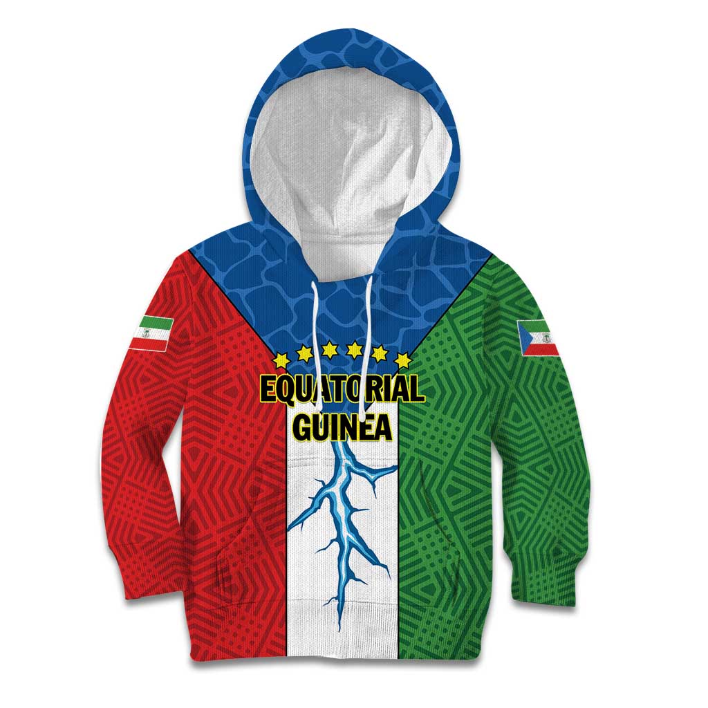 Personalized Equatorial Guinea Kid Hoodie Unidad Paz Justicia - Wonder Print Shop