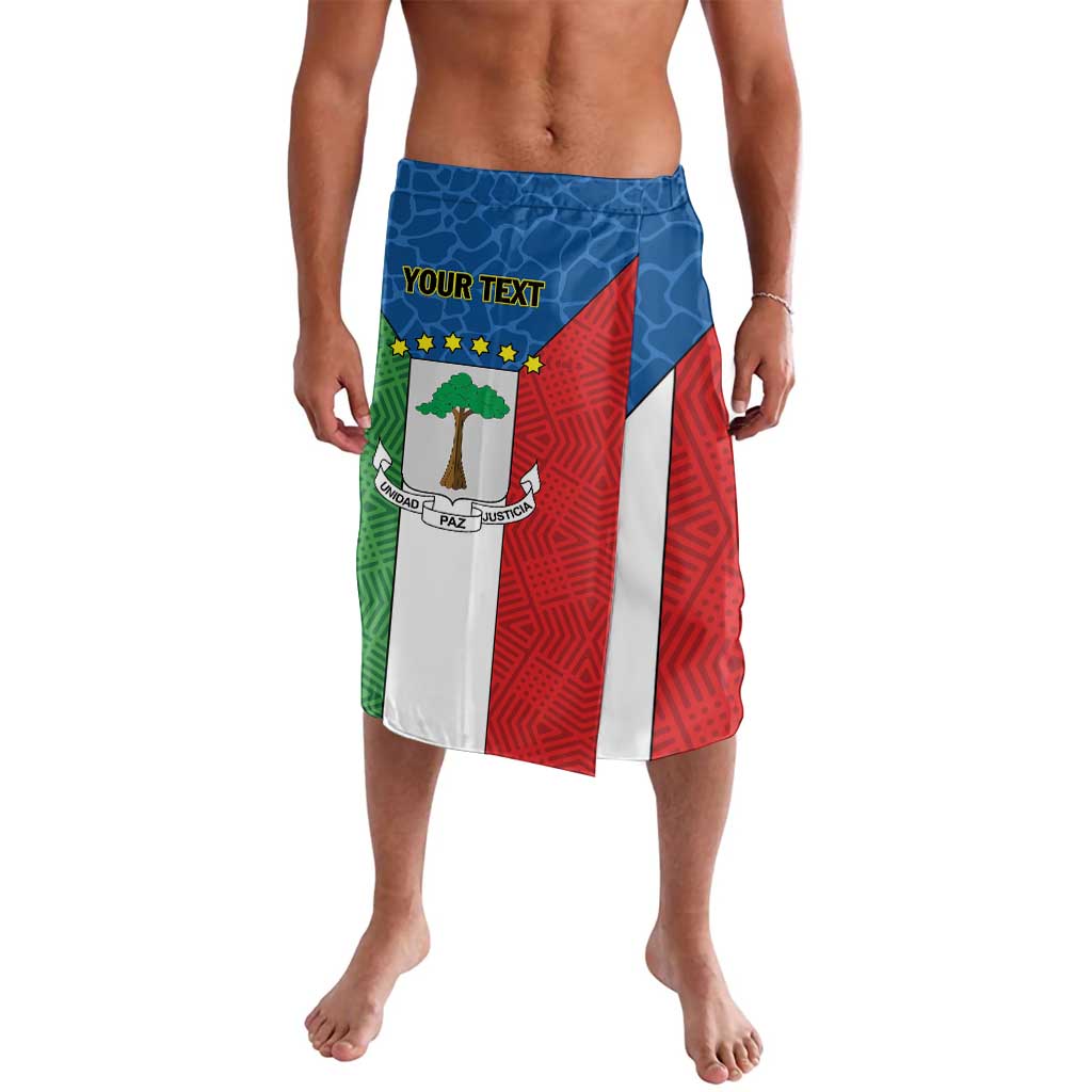 Personalized Equatorial Guinea lavalava wrap skirt with colorful panel design and custom text