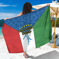 Colorful Equatorial Guinea sarong with red, blue, and green flag graphic and dancer
