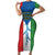 Personalized Equatorial Guinea Short Sleeve Bodycon Dress Unidad Paz Justicia - Wonder Print Shop