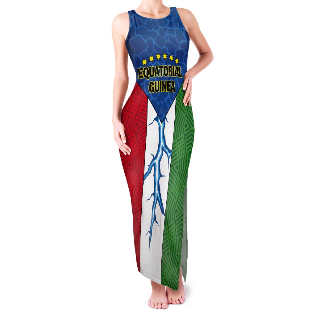 Personalized Equatorial Guinea Tank Maxi Dress Unidad Paz Justicia - Wonder Print Shop