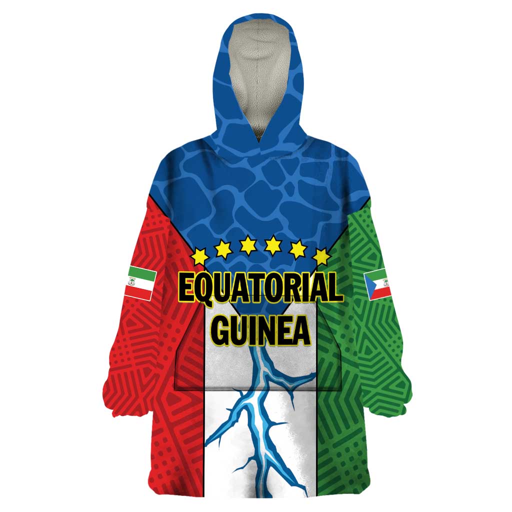 Personalized Equatorial Guinea Wearable Blanket Hoodie Unidad Paz Justicia - Wonder Print Shop