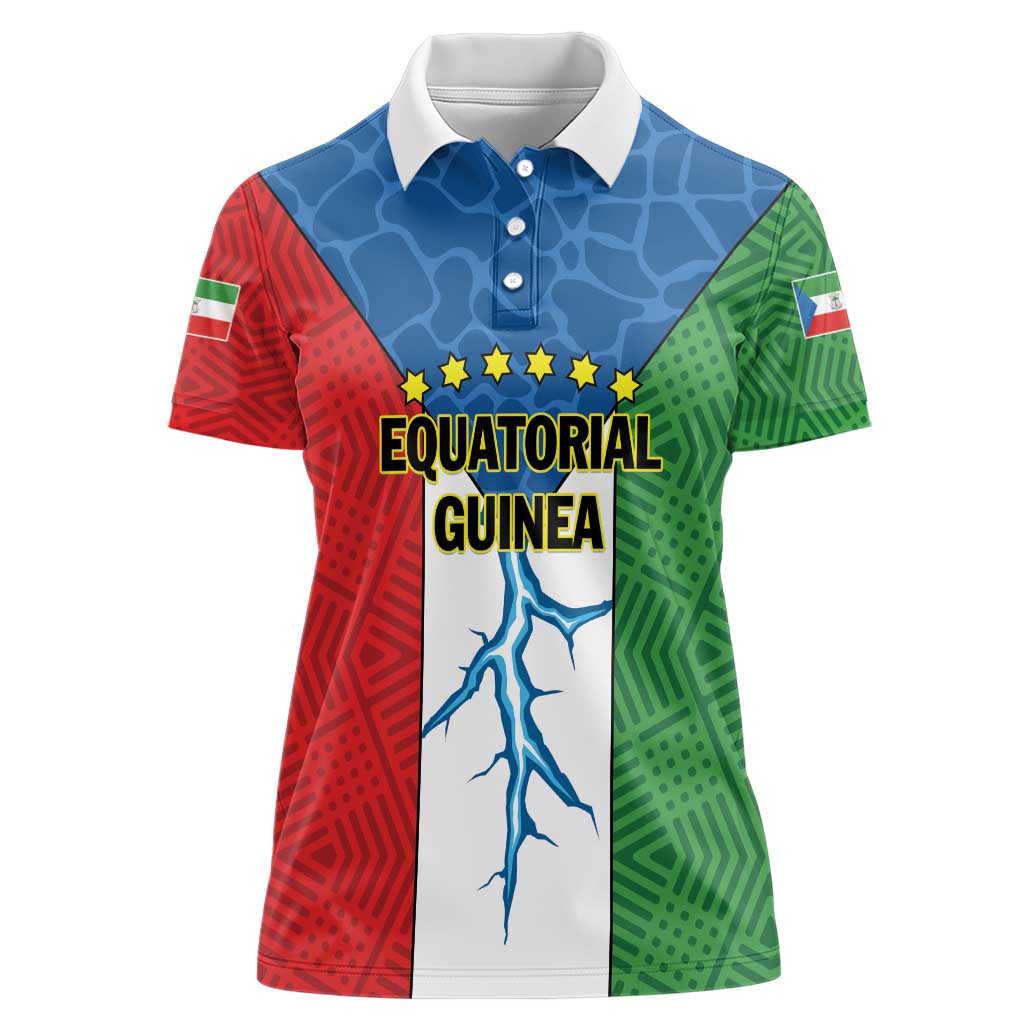 Personalized Equatorial Guinea Women Polo Shirt Unidad Paz Justicia - Wonder Print Shop