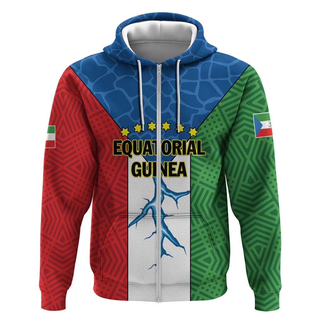 Personalized Equatorial Guinea Zip Hoodie Unidad Paz Justicia - Wonder Print Shop