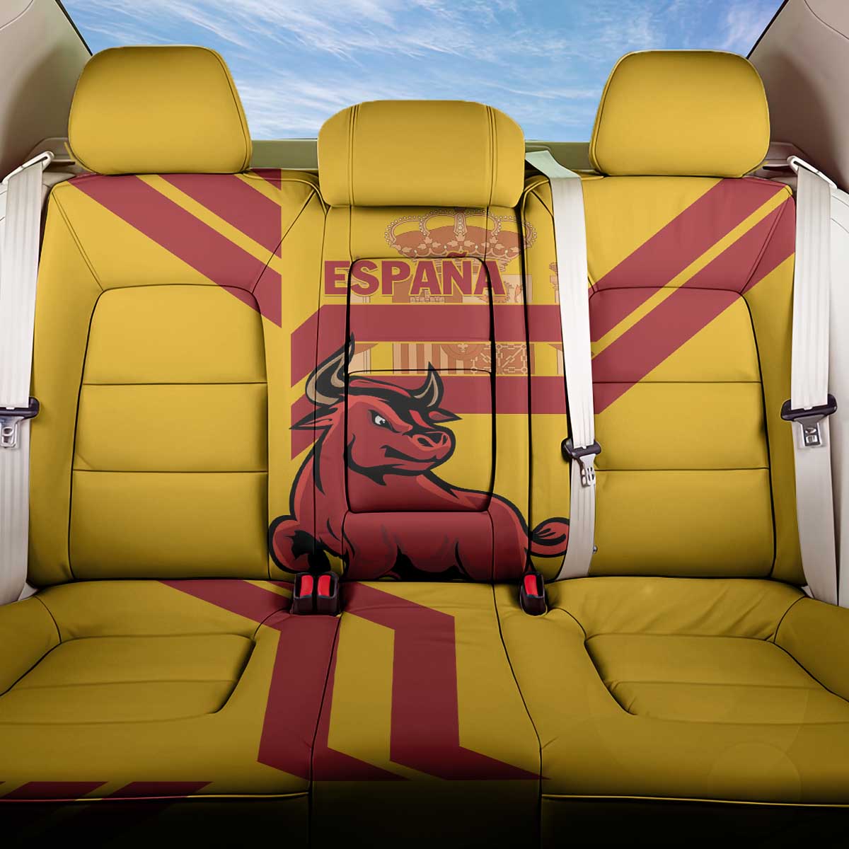 Spain Back Car Seat Cover Spanish Fighting Bull - Wonder Print Shop