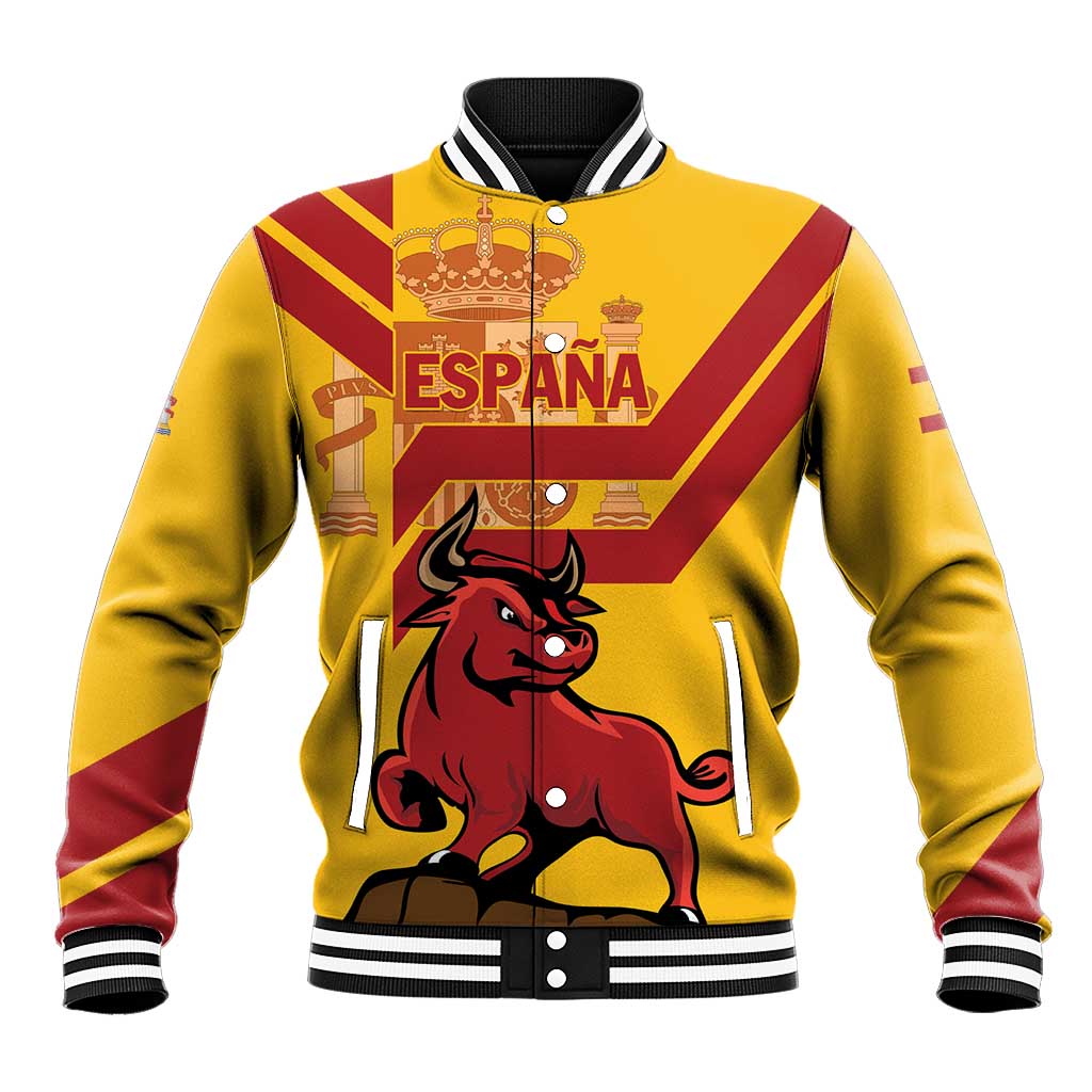 Personalized Spain Baseball Jacket Spanish Fighting Bull - Wonder Print Shop