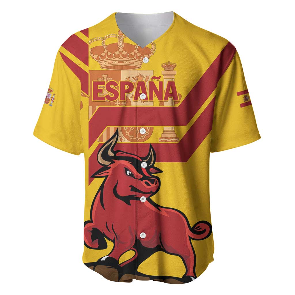 Personalized Spain Baseball Jersey Spanish Fighting Bull - Wonder Print Shop