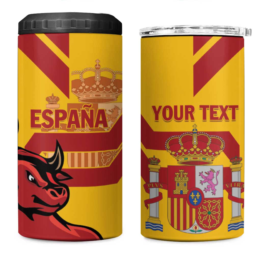 Personalized Spain 4 in 1 Can Cooler Tumbler Spanish Fighting Bull - Wonder Print Shop