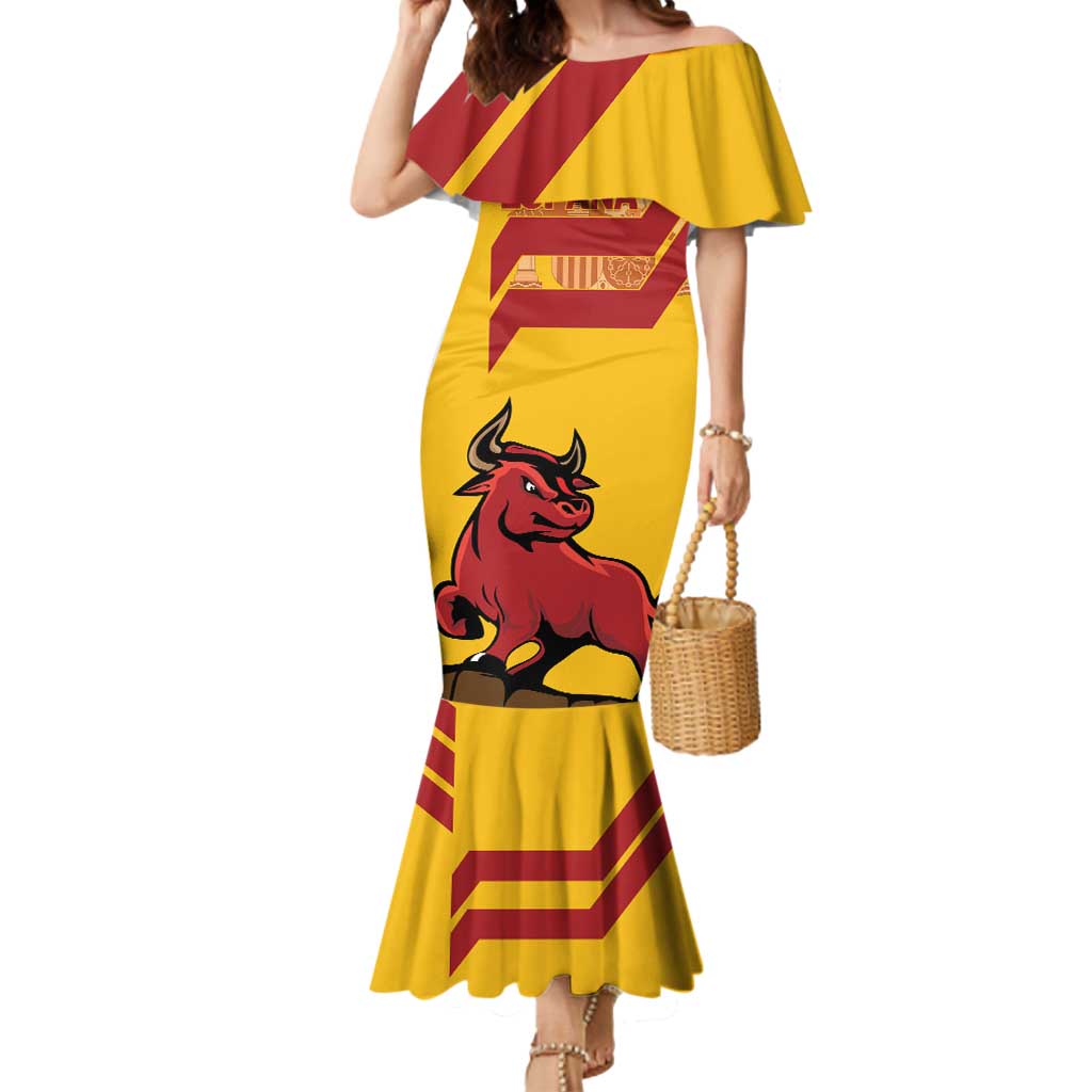 Personalized Spain Mermaid Dress Spanish Fighting Bull - Wonder Print Shop