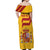 Personalized Spain Off Shoulder Maxi Dress Spanish Fighting Bull - Wonder Print Shop