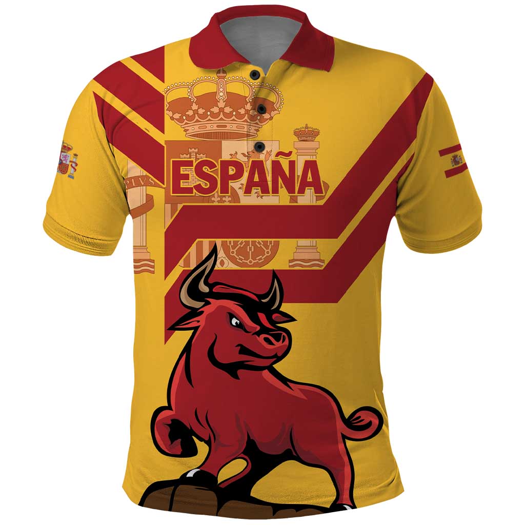 Personalized Spain Polo Shirt Spanish Fighting Bull - Wonder Print Shop