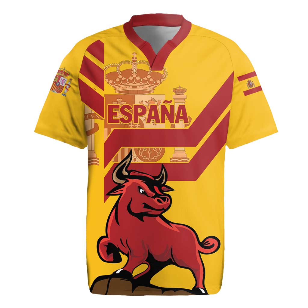 Personalized Spain Rugby Jersey Spanish Fighting Bull - Wonder Print Shop