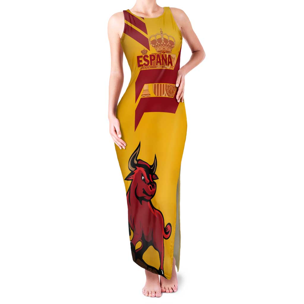 Personalized Spain Tank Maxi Dress Spanish Fighting Bull - Wonder Print Shop