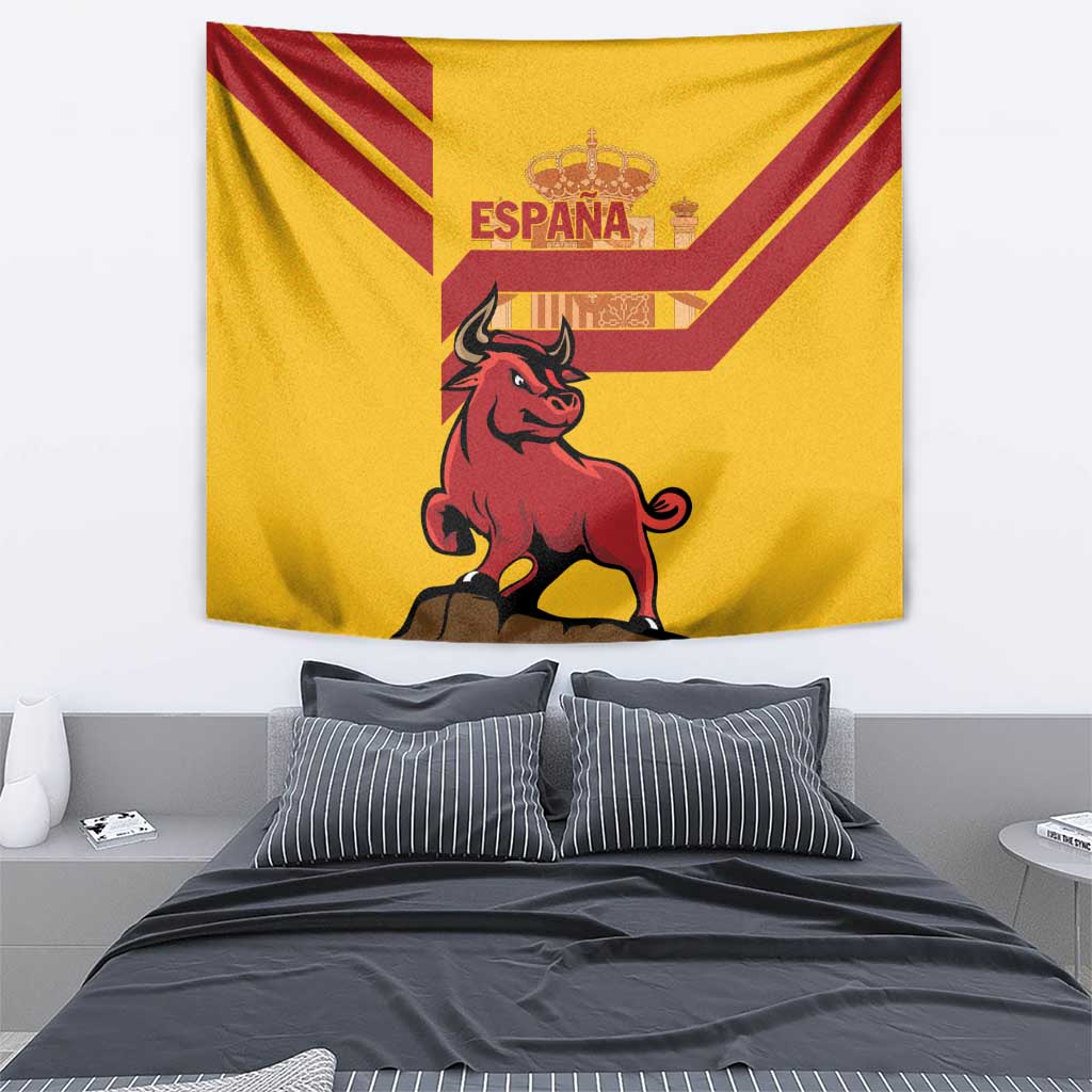 Spain tapestry with Spanish fighting bull graphic
