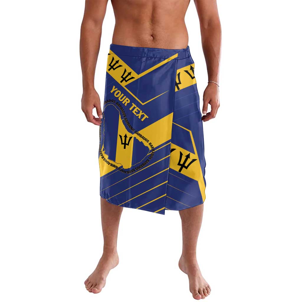 Blue lava lava wrap skirt with yellow geometric pride print and drawstring waistband