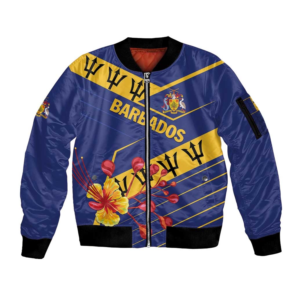 Personalized Barbados Sleeve Zip Bomber Jacket Pride and Industry - Wonder Print Shop