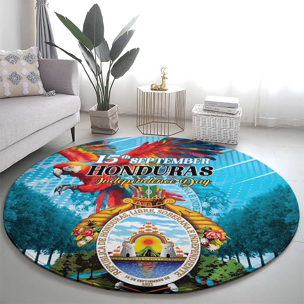 Honduras Independence Day 1821 Round Carpet Libre Soberana e Independiente - Wonder Print Shop