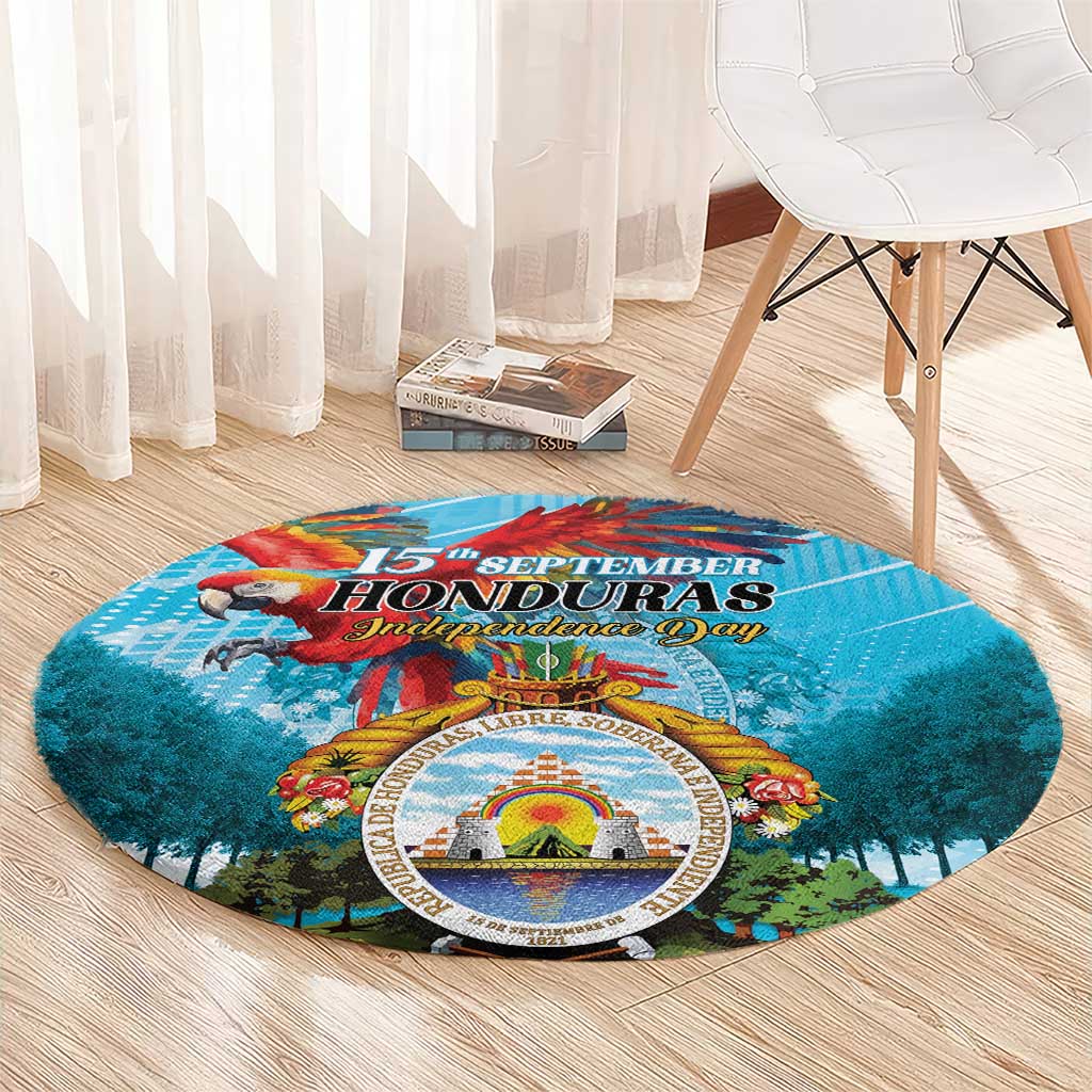 Honduras Independence Day 1821 Round Carpet Libre Soberana e Independiente - Wonder Print Shop