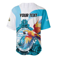 Personalized Honduras 1821 Baseball Jersey Scarlet Macaw Sky Blue Color - Wonder Print Shop