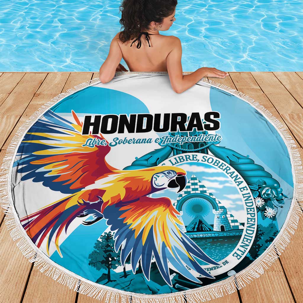 Honduras 1821 Beach Blanket Scarlet Macaw Sky Blue Color - Wonder Print Shop